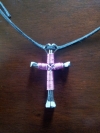 Small Cross Necklace - Pink